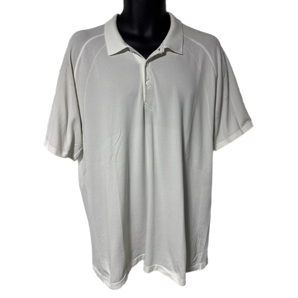Lululemon Men’s XXL White Metal Vent Tech Polo Shirt Vented Breathable Golf - Picture 1 of 9
